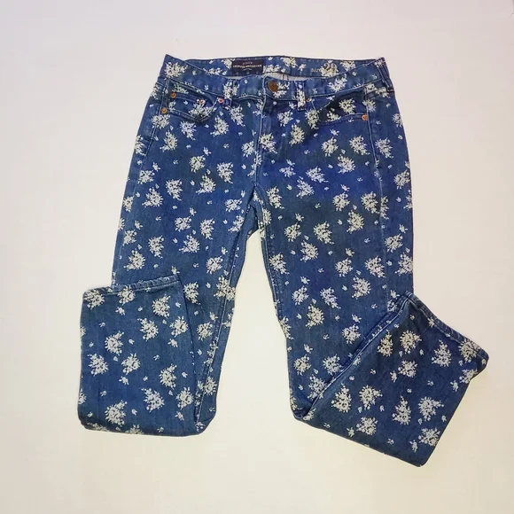 J. Crew Indigo Floral Cropped Matchstick jeans - Picture 2 of 10